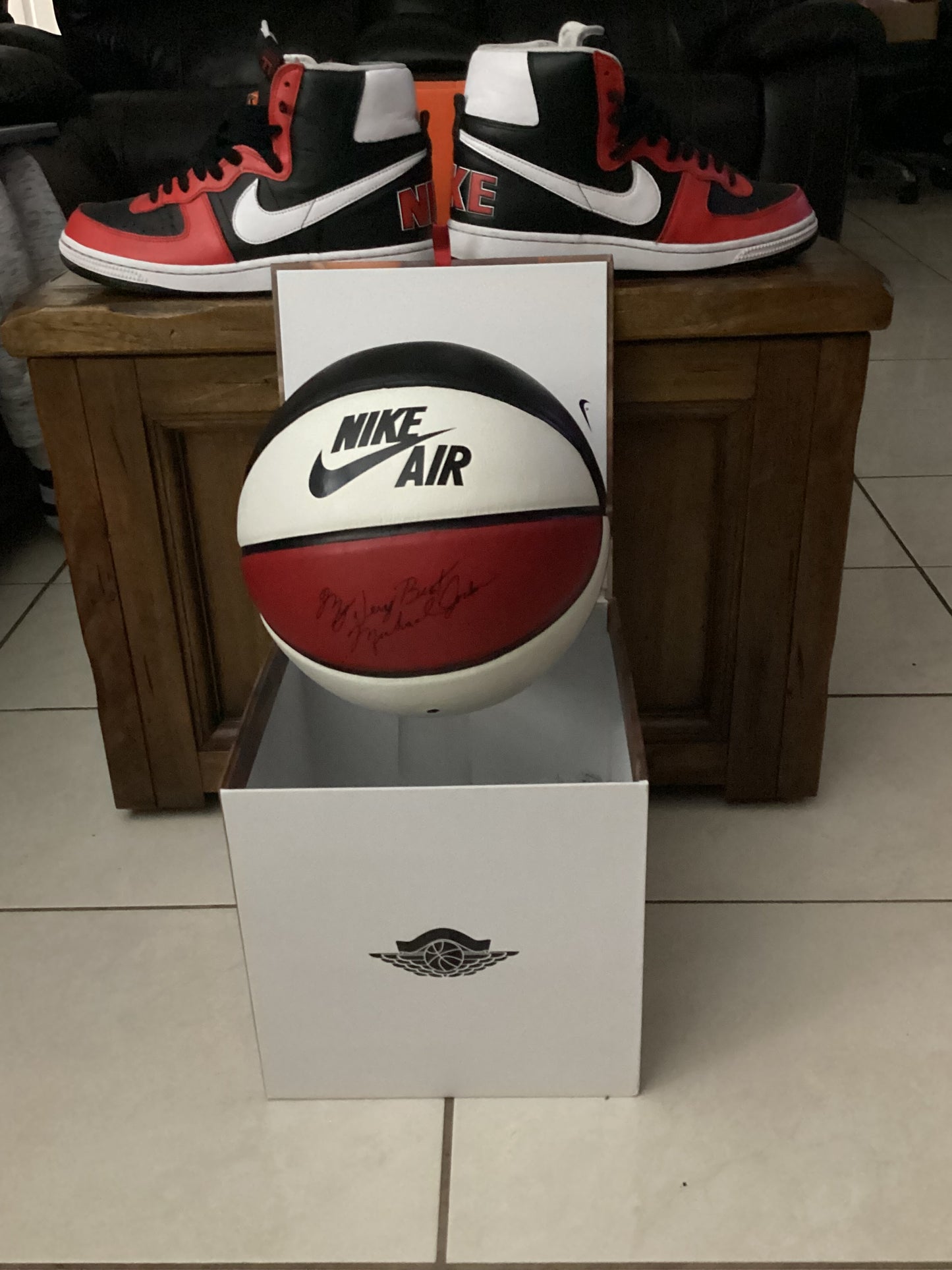Nike Jordan Heritage Basketball – Red White Black – Special Edition Collectible in Display Box - Michael - 23 - Jordans