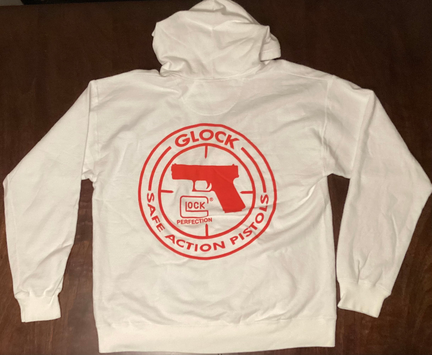 GLOCK Logo Hoodie – Clean White Heat | Limited Drop (LG)