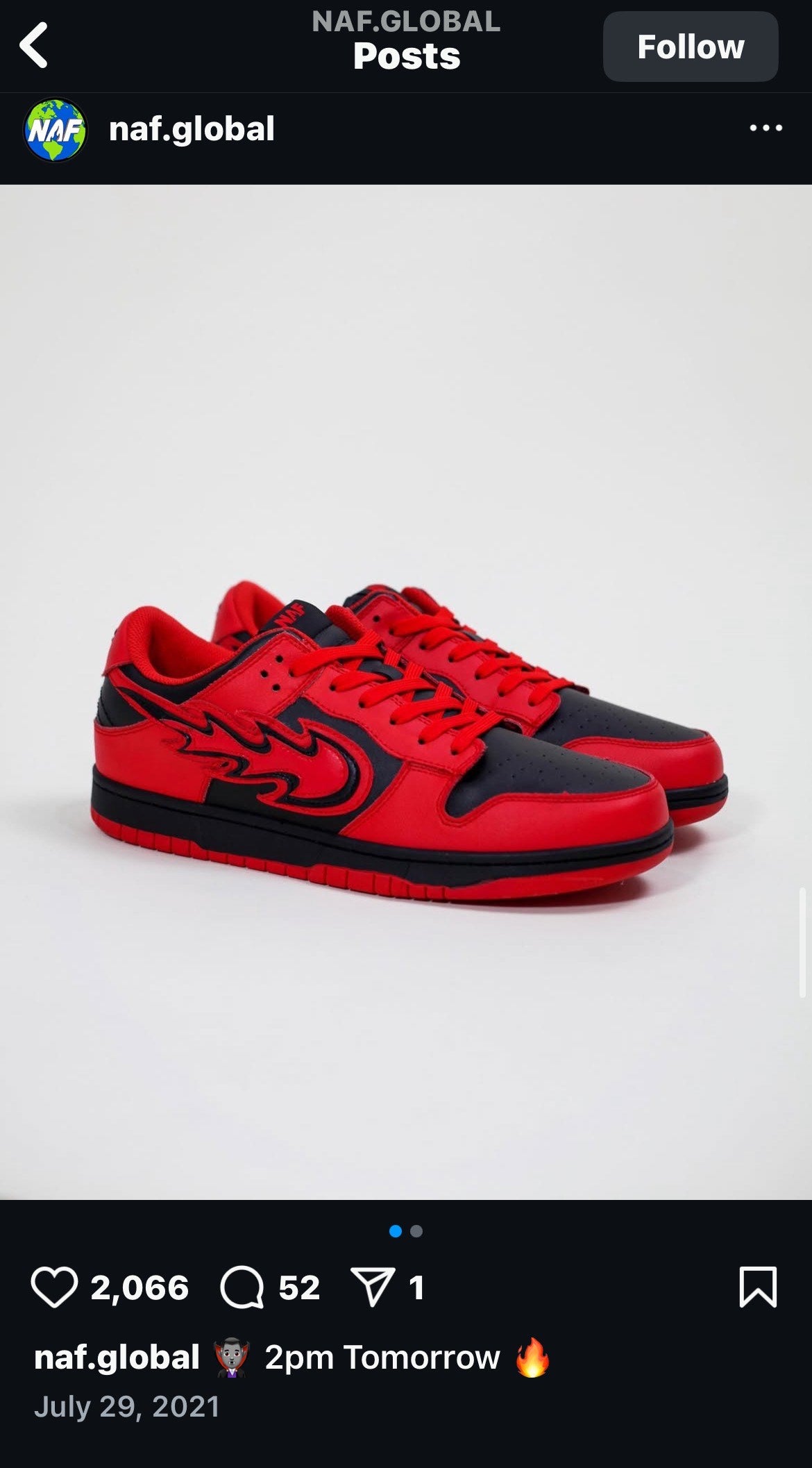 NAF Global Vampire Red – Stolen Van Edition | Ultra Rare Sneaker Drop (Size 6, Deadstock)