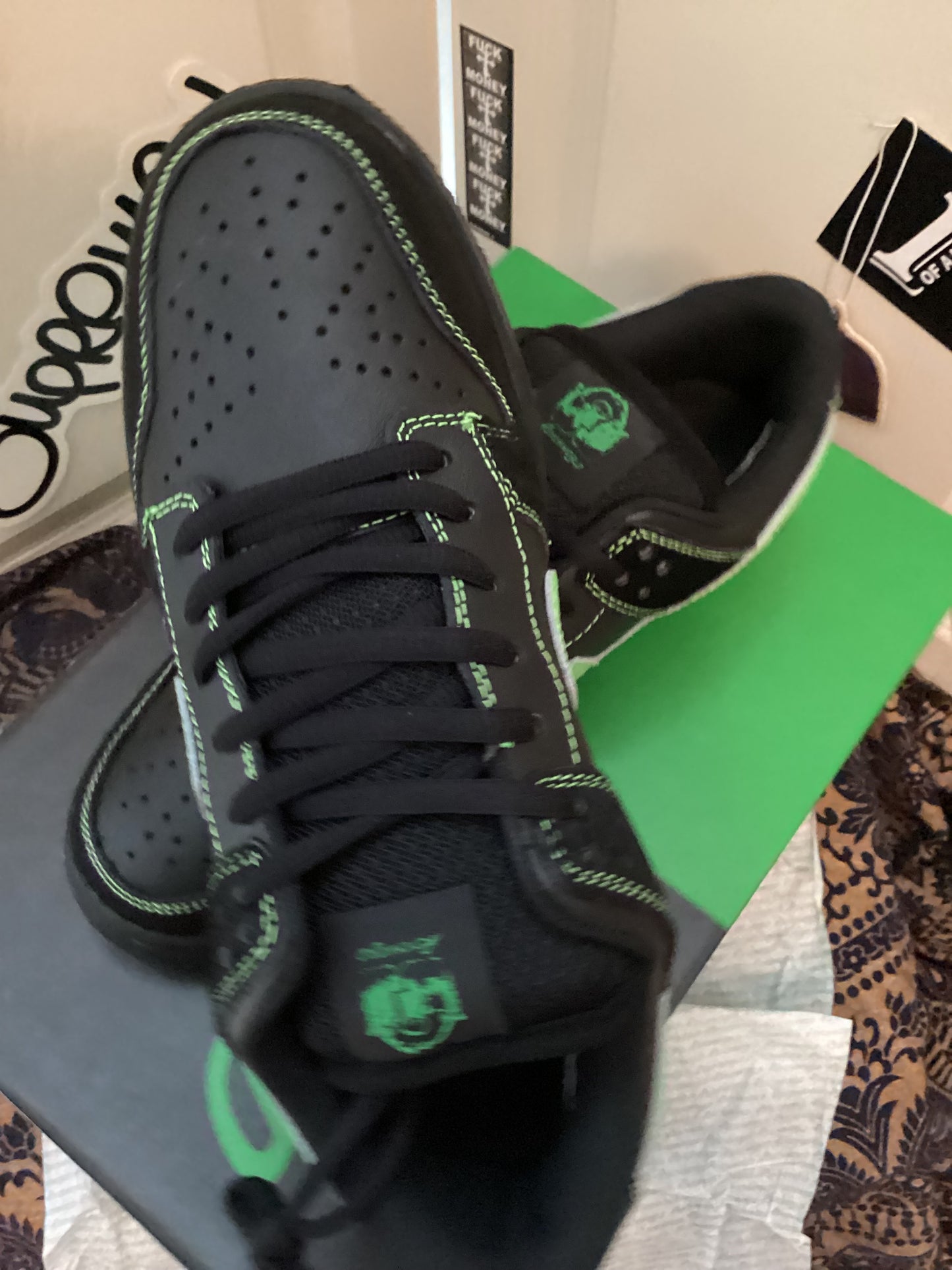 Psychworld Low Pro Sneakers – Black/Green – Rare Drop – Men’s Size 8