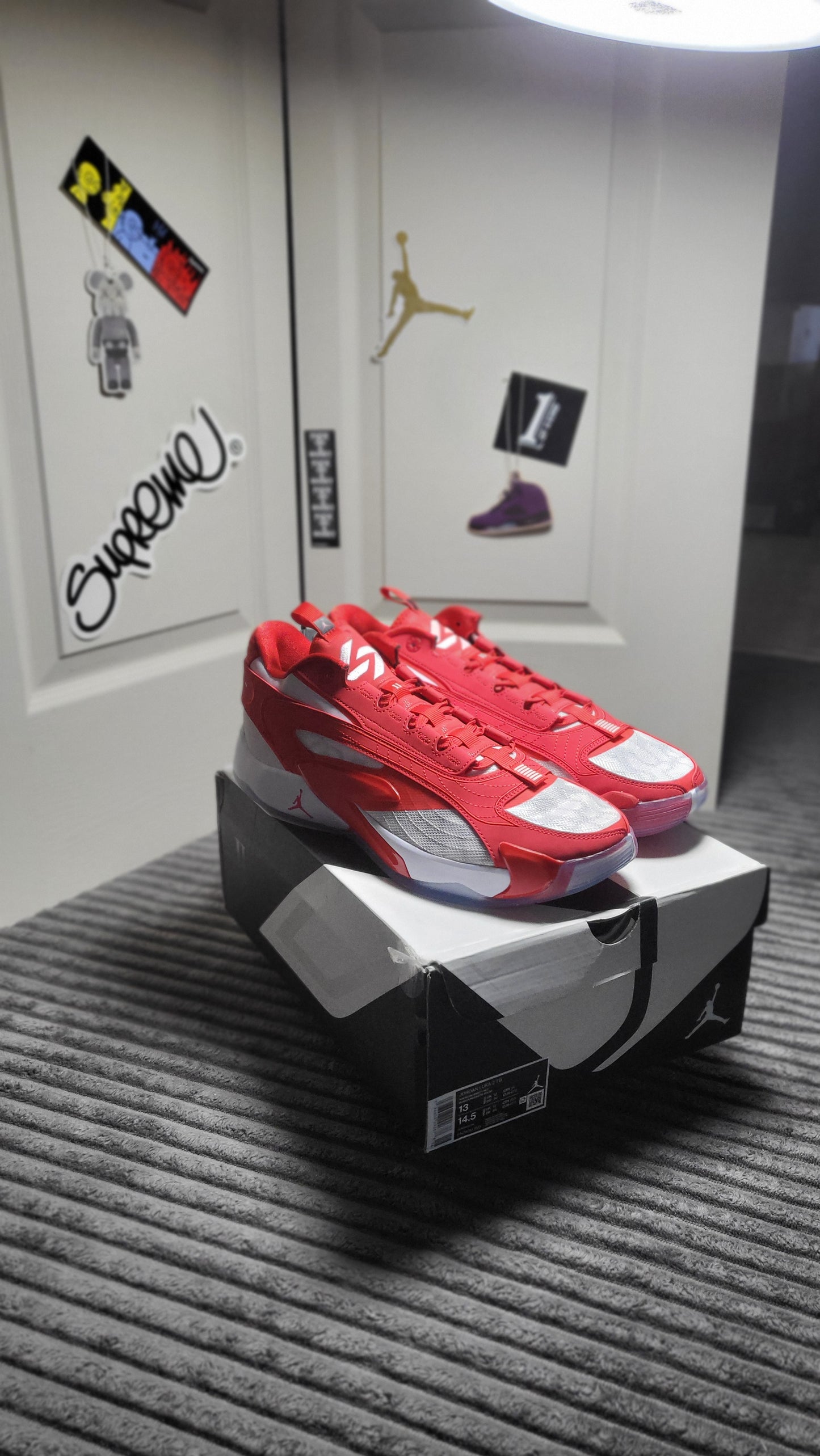 Bold Jordan Luka 2 TB “University Red” sneakers in size 10.5, perfect blend of style and performance for athletes and sneakerheads at ShAesthetics