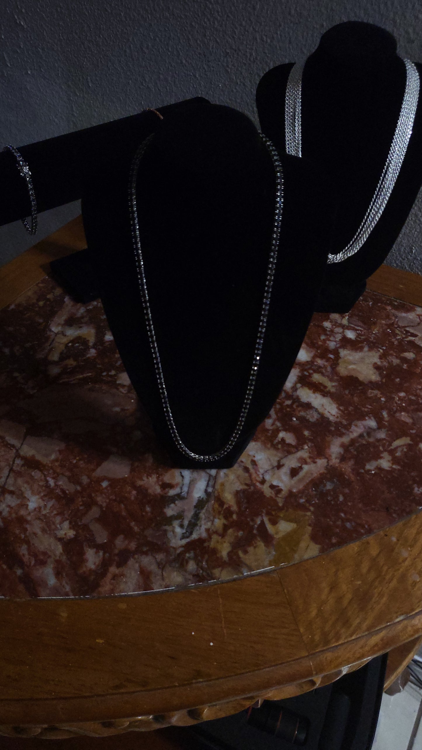 20-inch black onyx tennis necklace with 30 carats of stones set in 925 sterling silver