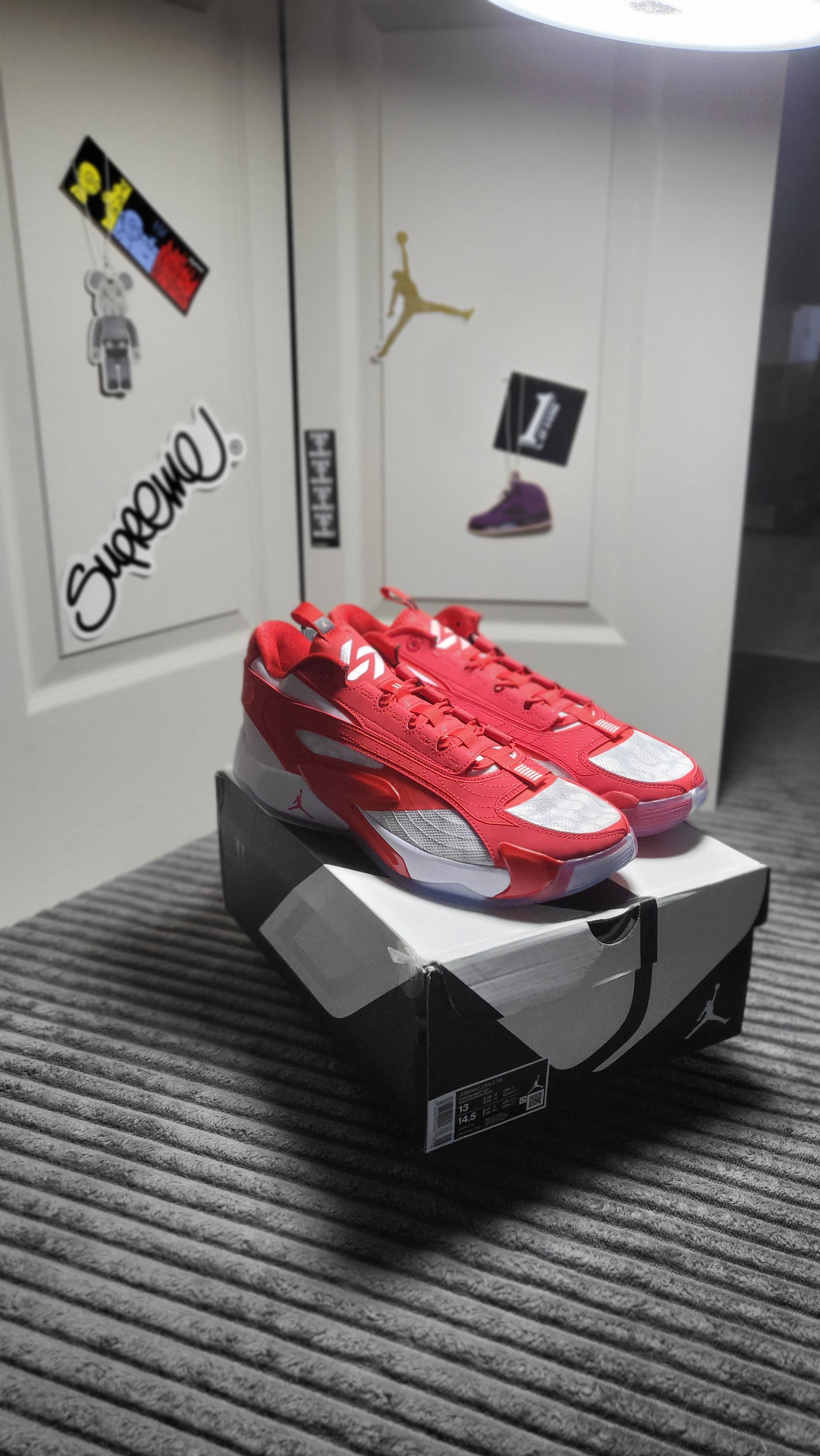 Bold Jordan Luka 2 TB “University Red” sneakers in size 10.5, perfect blend of style and performance for athletes and sneakerheads at ShAesthetics