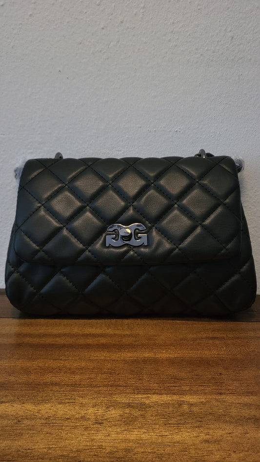 Gilda Paris Padded Messenger Bag in sleek black, boutique style design, padded for comfort and durability, available for under $70 at ShAesthetics