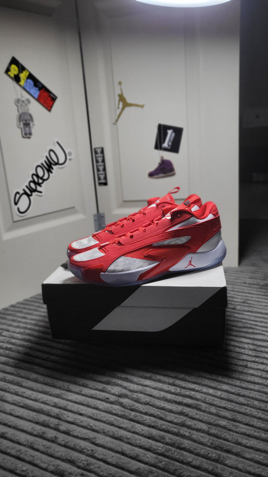 Jordan Luka 2 TB sneakers in size 10.5, “University Red” colorway delivering pure heat on and off the court, available now at ShAesthetics